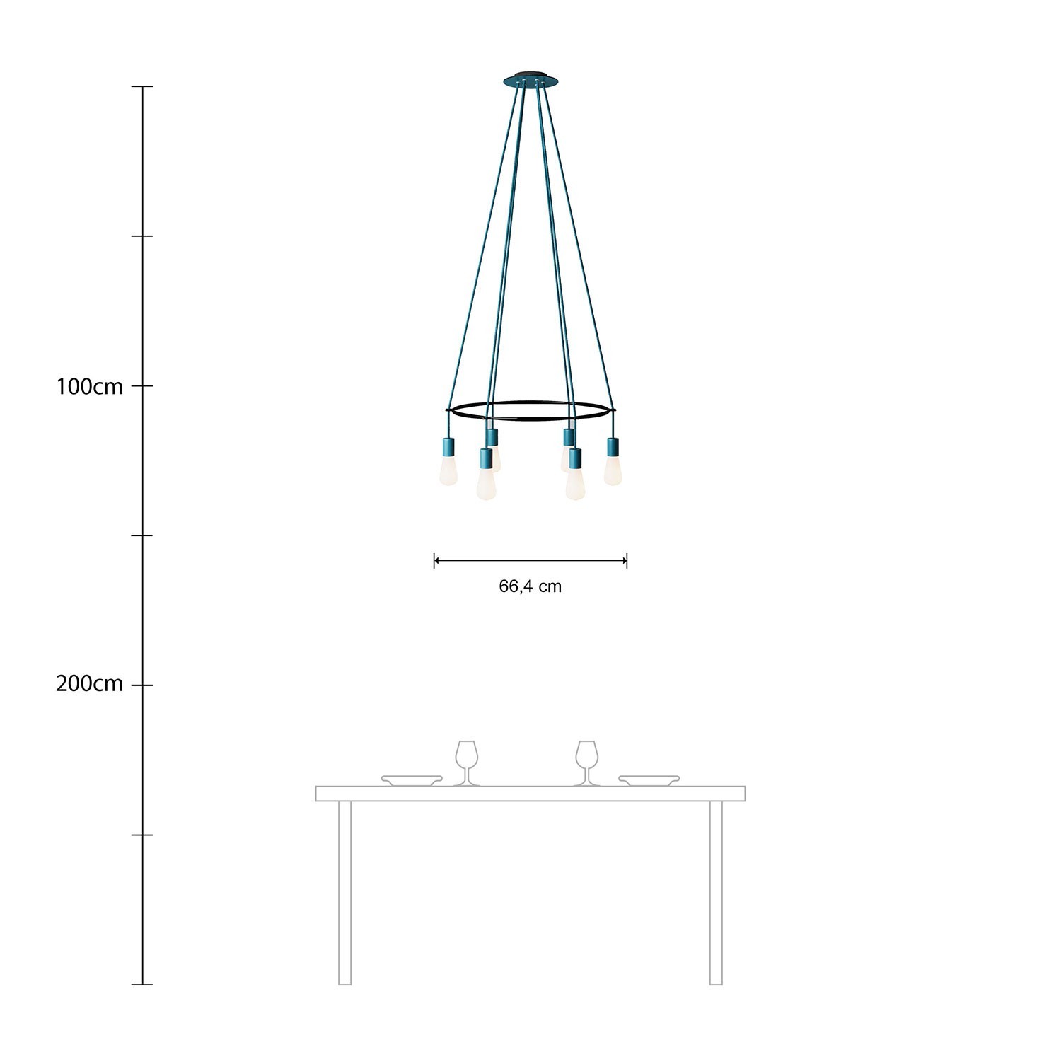 Lustre Cage avec 6 bras Edison ST64