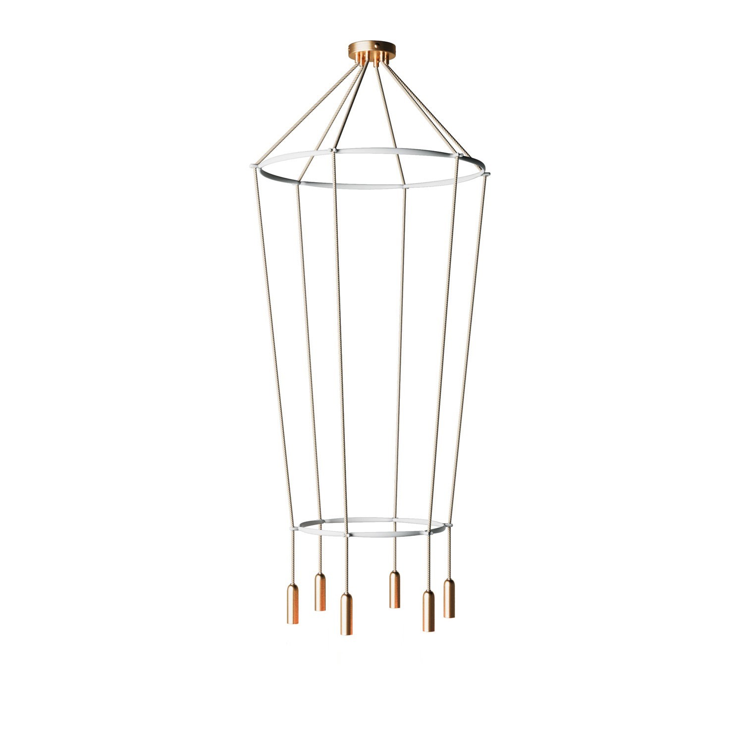 Lustre 2 Cage avec 6 bras P-Light