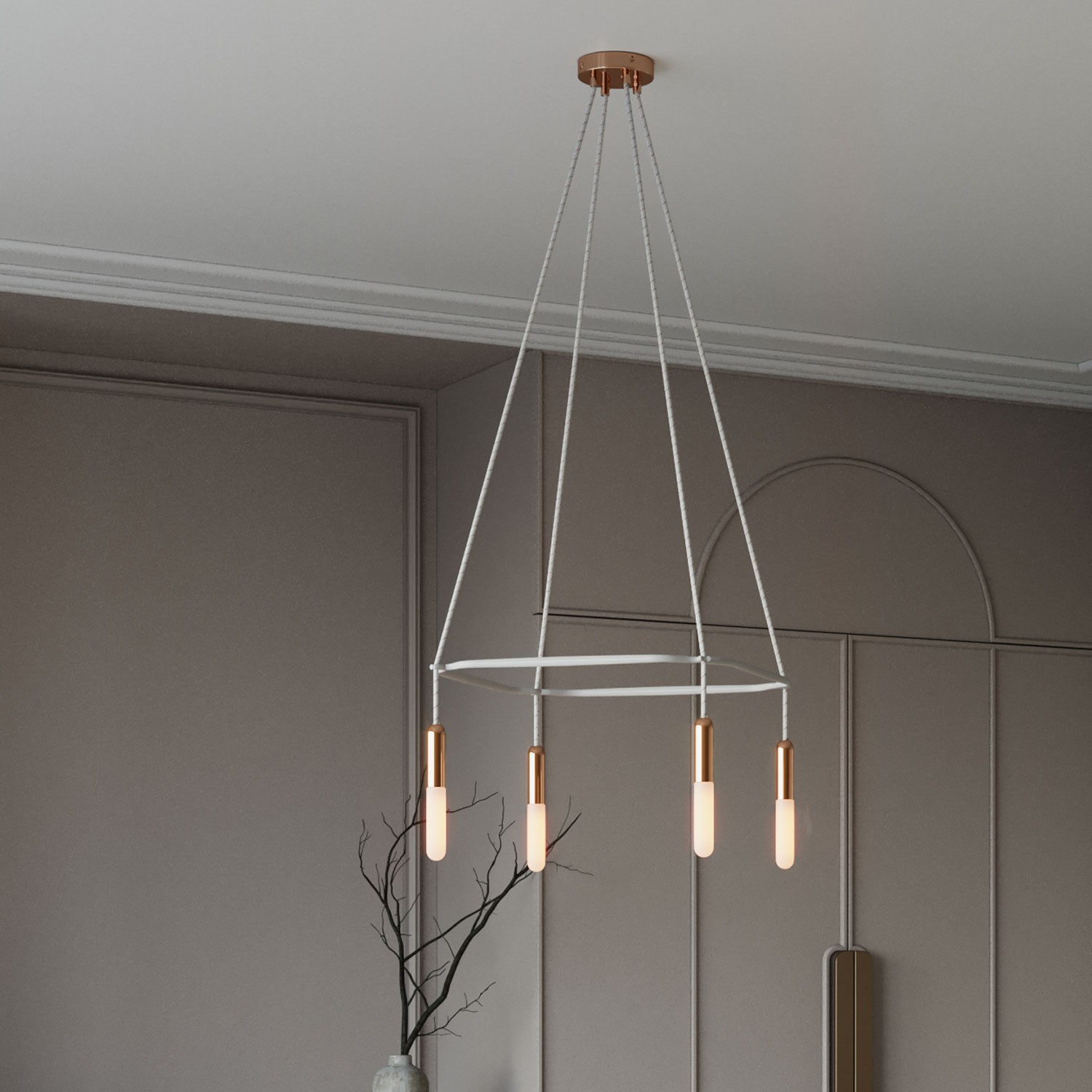 Lustre Cage avec 4 bras P-Light