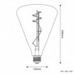 LED lamp in Smoky gefumeerd glas H09 Cone 140 10W E27 Dimbaar 1800K