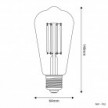 Ampoule LED Transparente Edison ST64 7W 806Lm E27 3500K Dimmable - N02