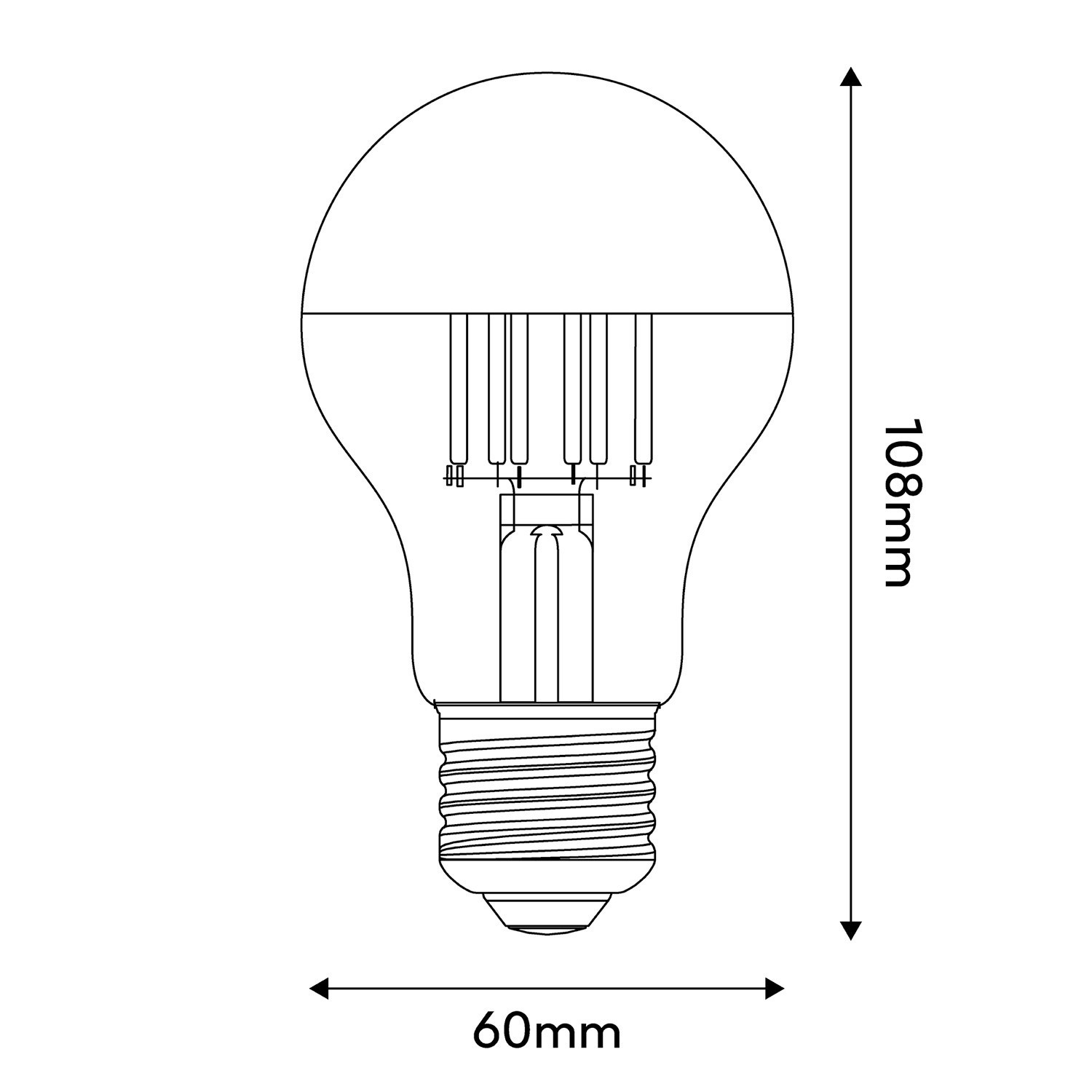 Ampoule LED Demi Sphère Cuivre Goutte A60 7W 650Lm E27 2700K Dimmable - A22