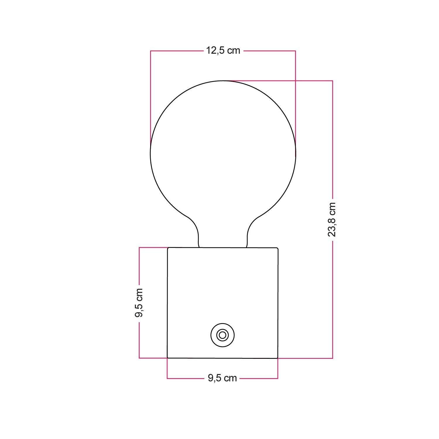 Lampe portable et rechargeable Cabless03 avec ampoule globe G125