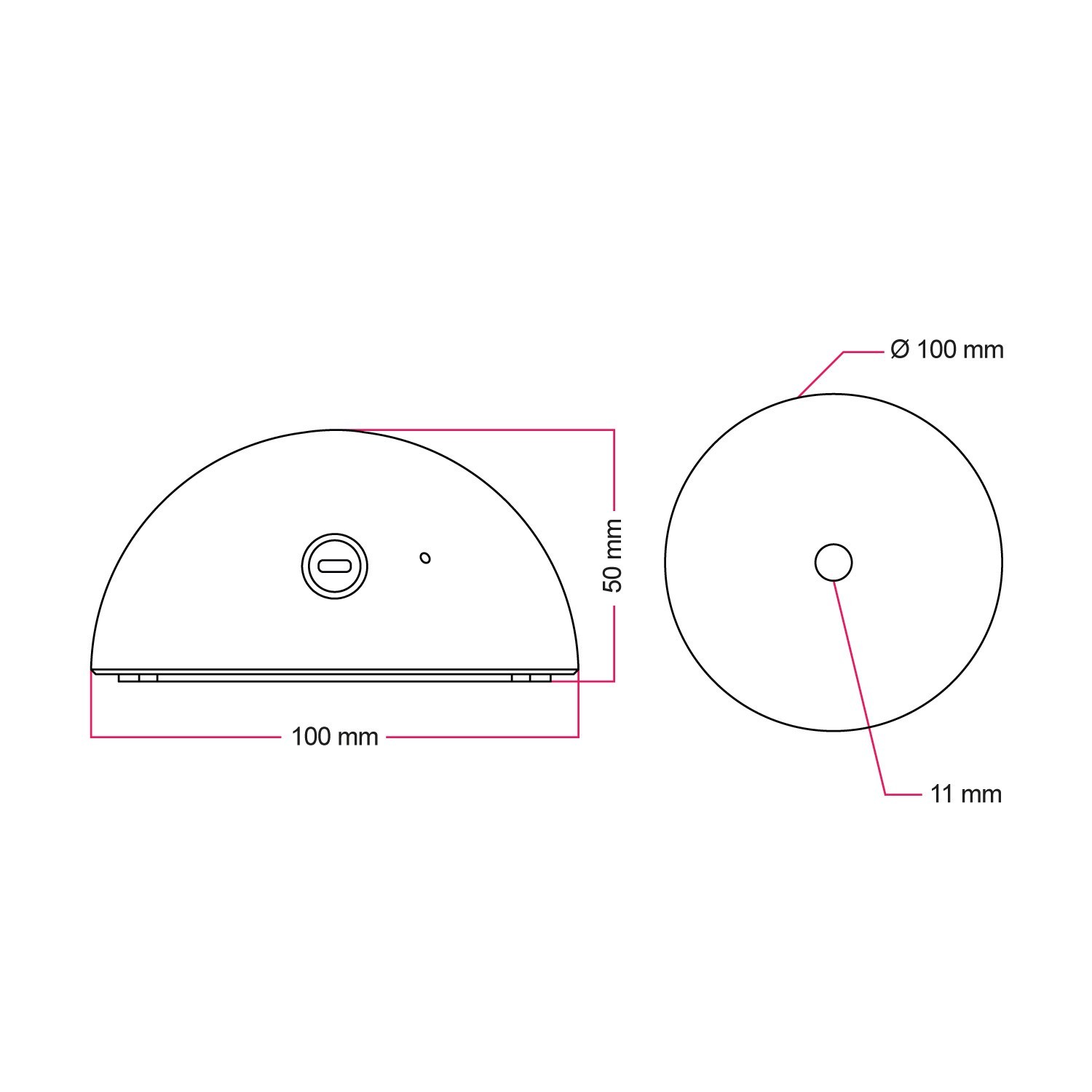 Kit de support semi-sphérique pour lampes portables à batterie