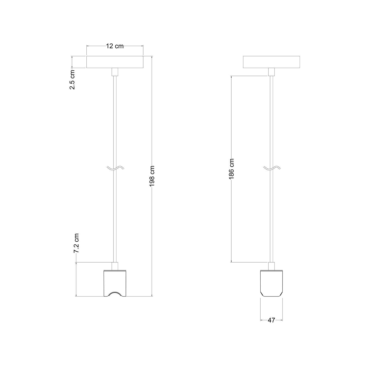 Lampe suspension esse14 avec culot S14d