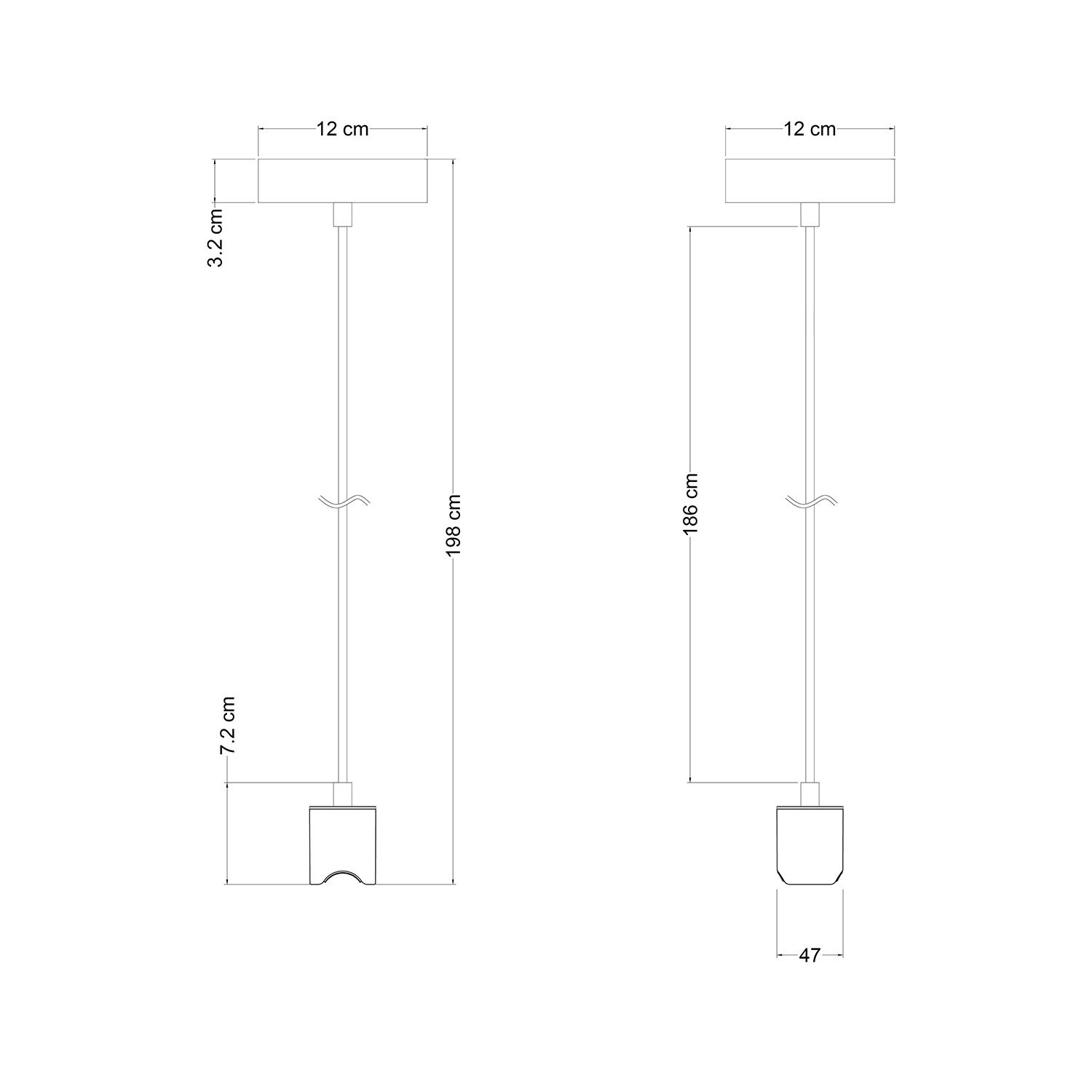 Lampe suspension esse14 avec culot S14d