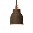 Pendant lamp with textile cable, Vase ceramic lampshade and metal details - Made in Italy