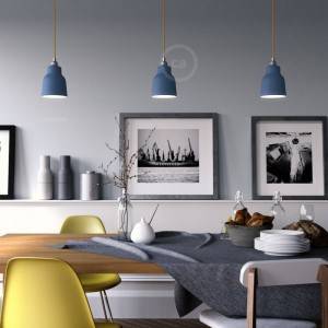 Pendant lamp with textile cable, Vase ceramic lampshade and metal details - Made in Italy