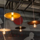 Pendant lamp with textile cable, Ellepi oversized lampshade and knurled lamp holder - Made in Italy