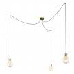 Spider - Lampe suspension multiple 3 bras Made in Italy avec câble textile et abat-jour Drop