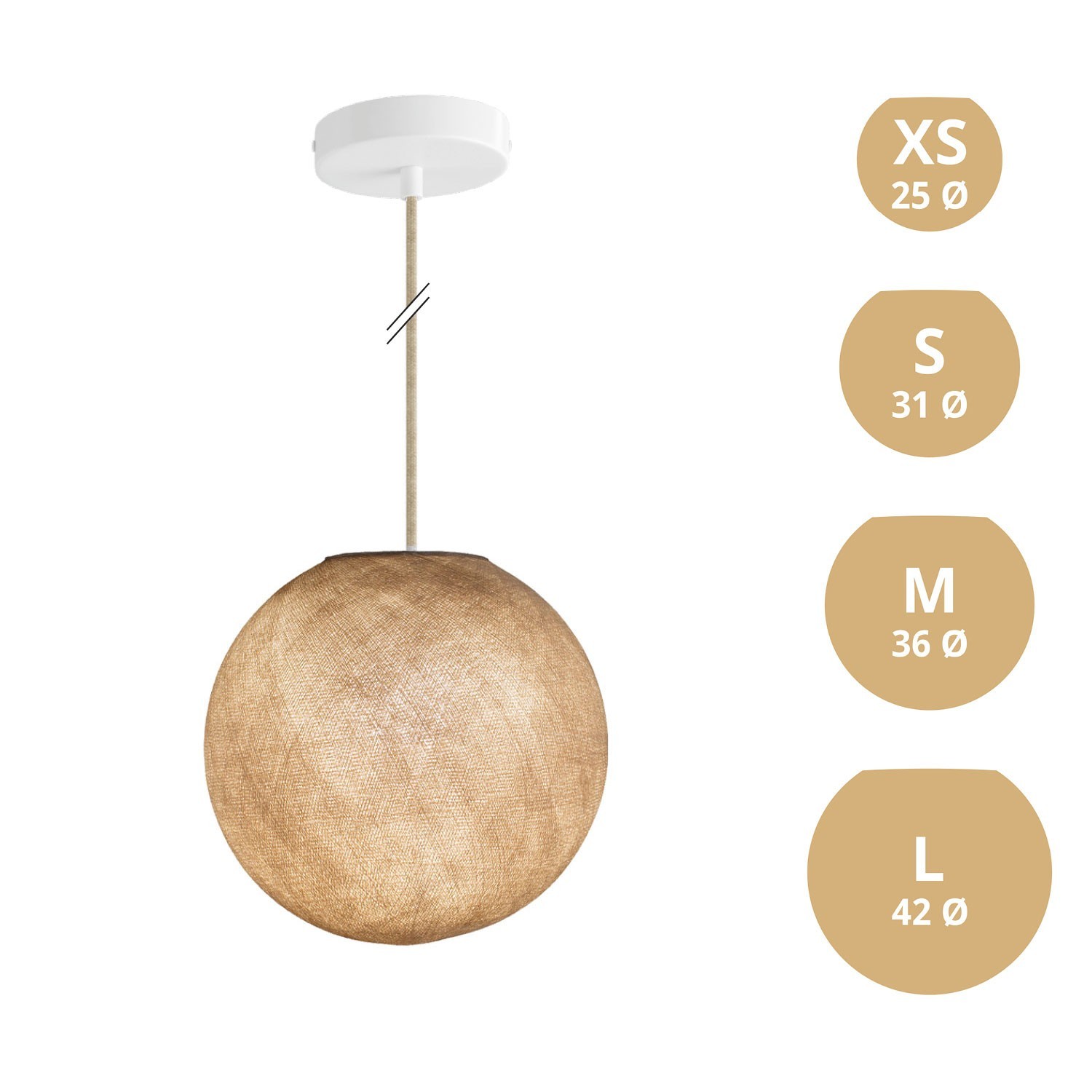 Hanglamp met handgemaakte Sphere Lampenkap