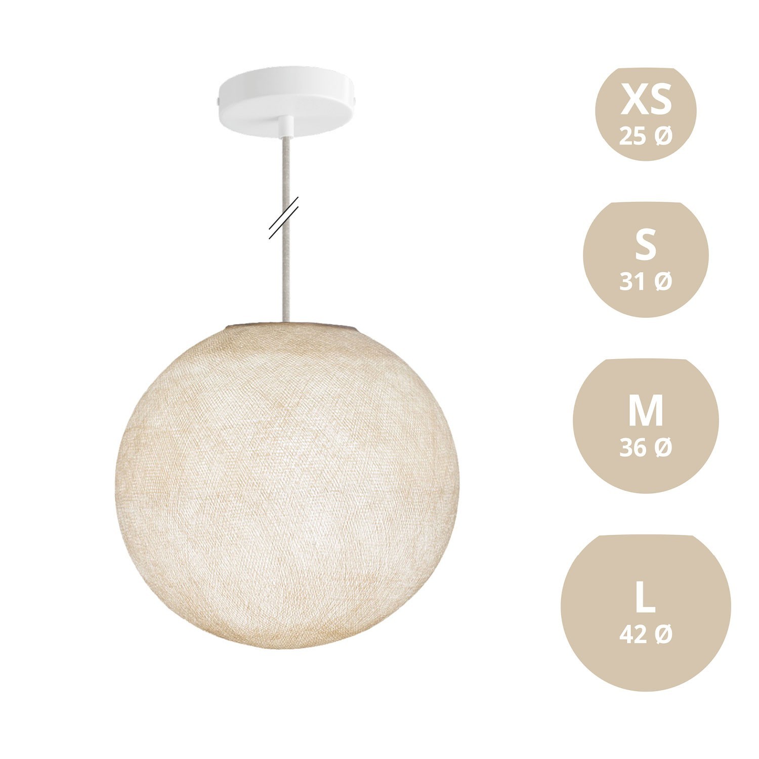 Hanglamp met handgemaakte Sphere Lampenkap