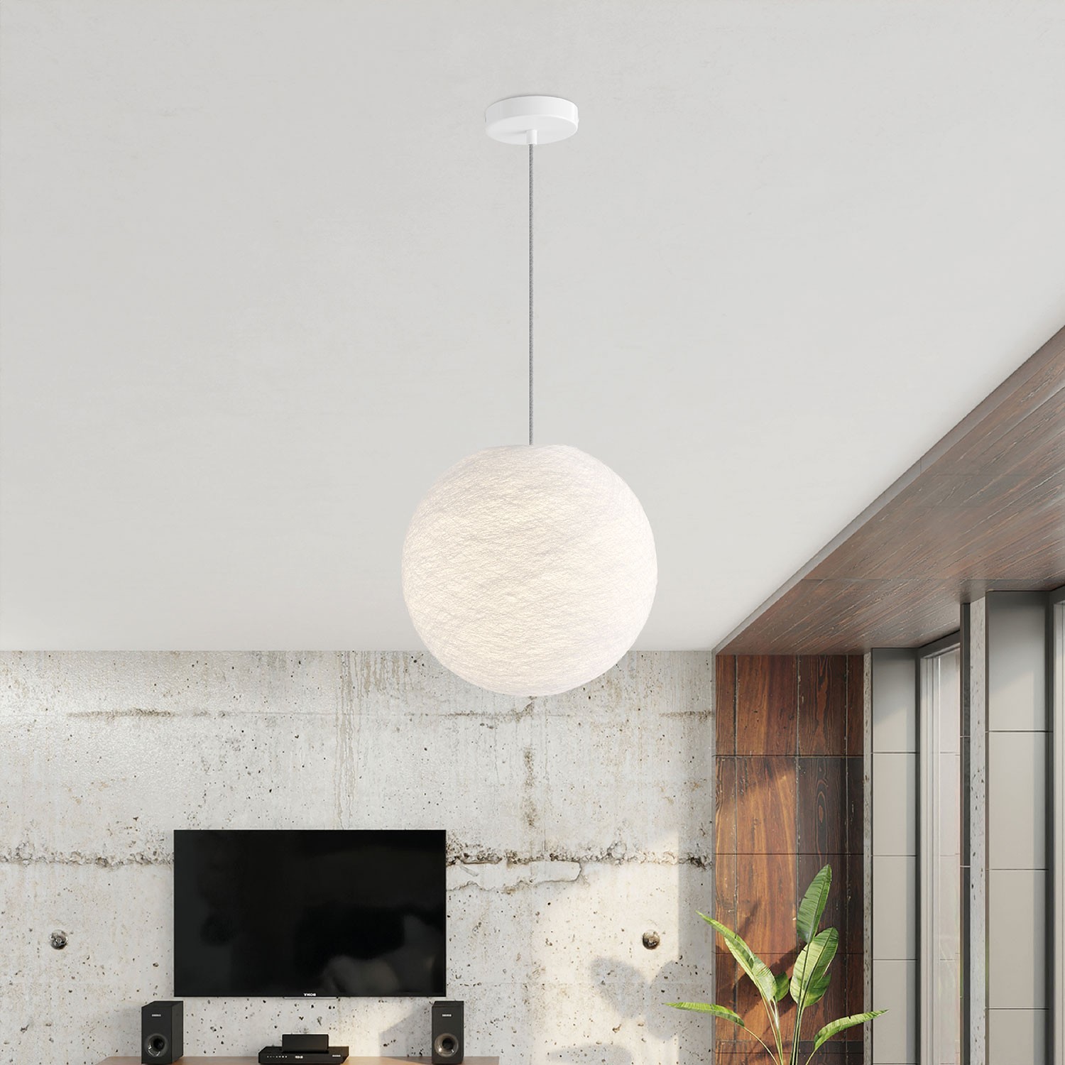 Hanglamp met handgemaakte Sphere Lampenkap