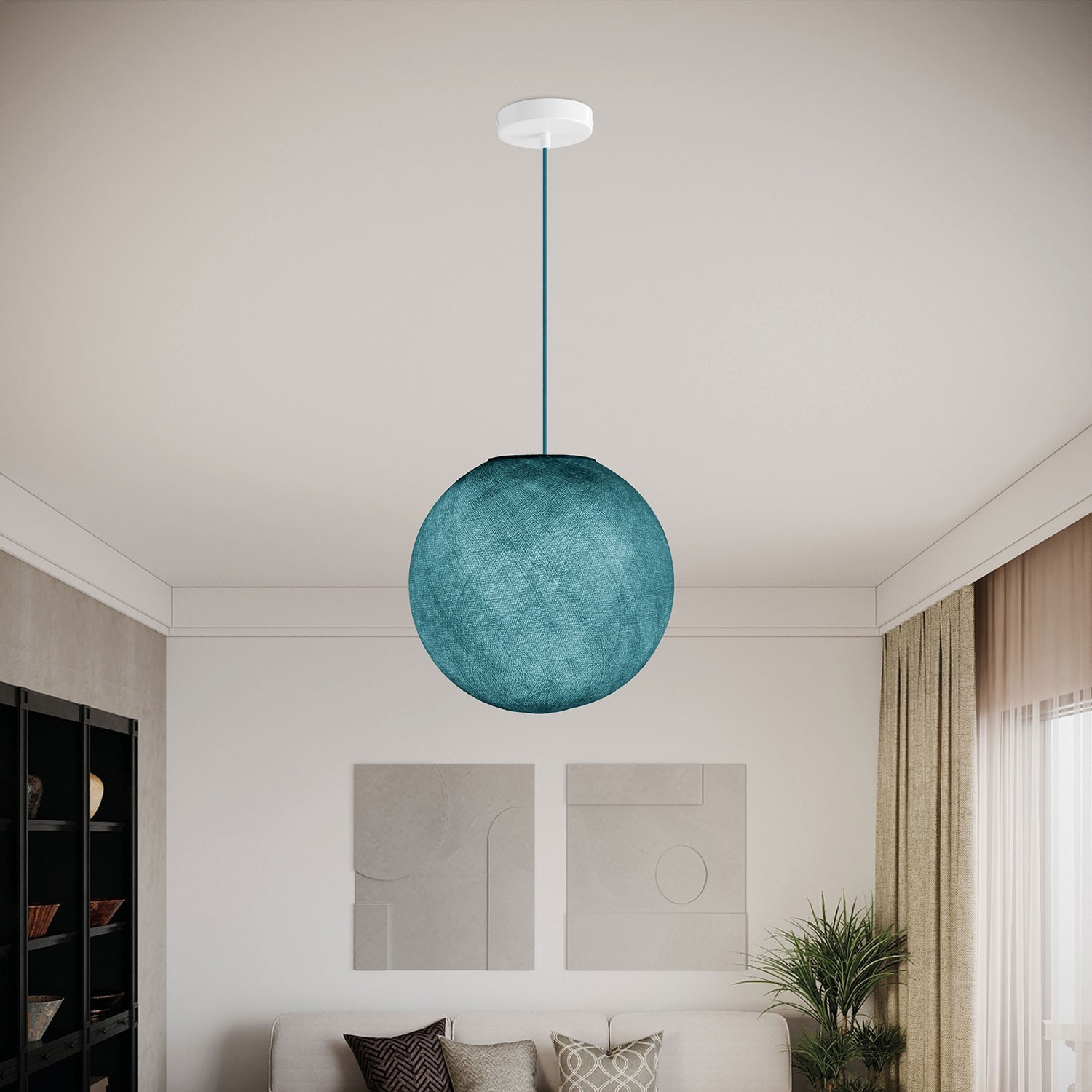 Hanglamp met handgemaakte Sphere Lampenkap