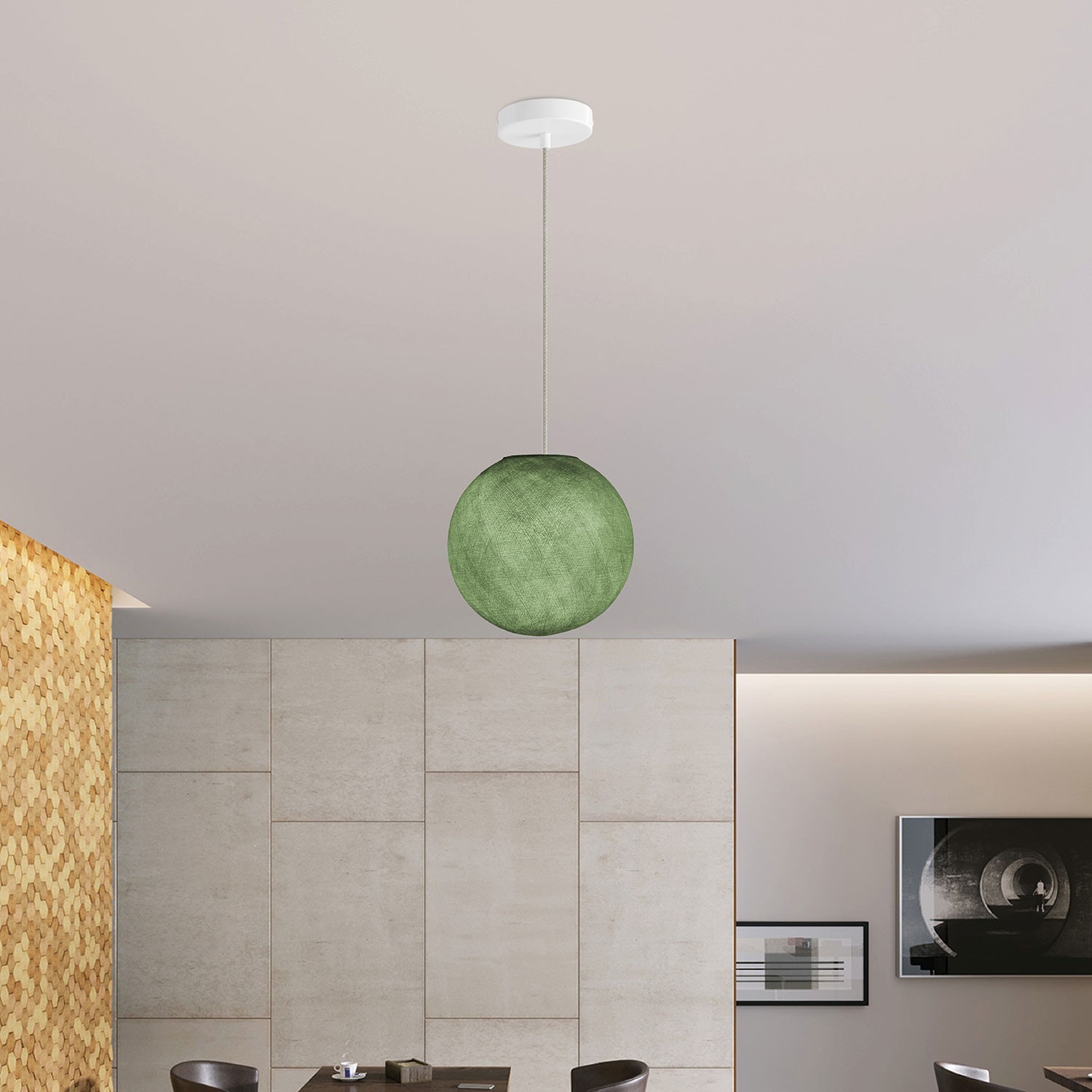 Hanglamp met handgemaakte Sphere Lampenkap