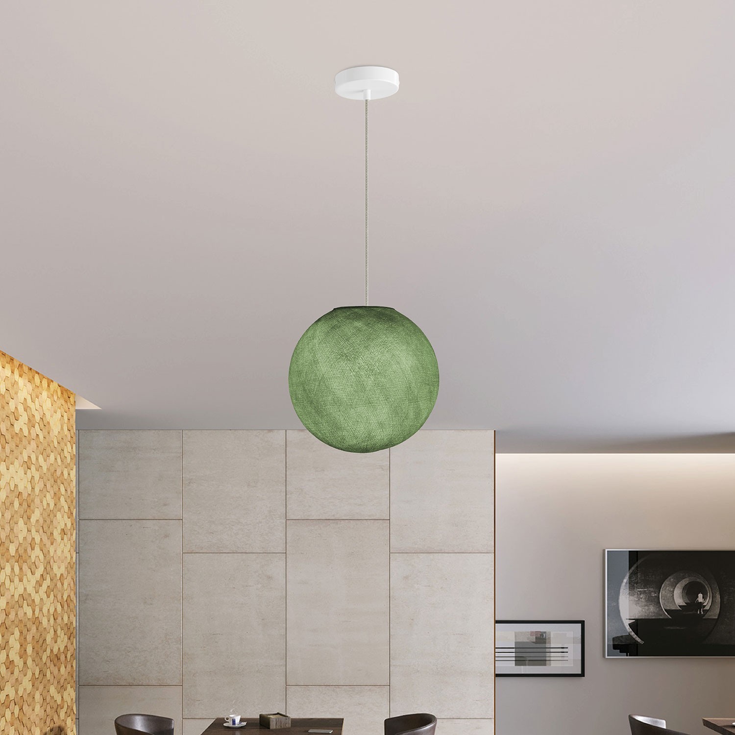 Hanglamp met handgemaakte Sphere Lampenkap