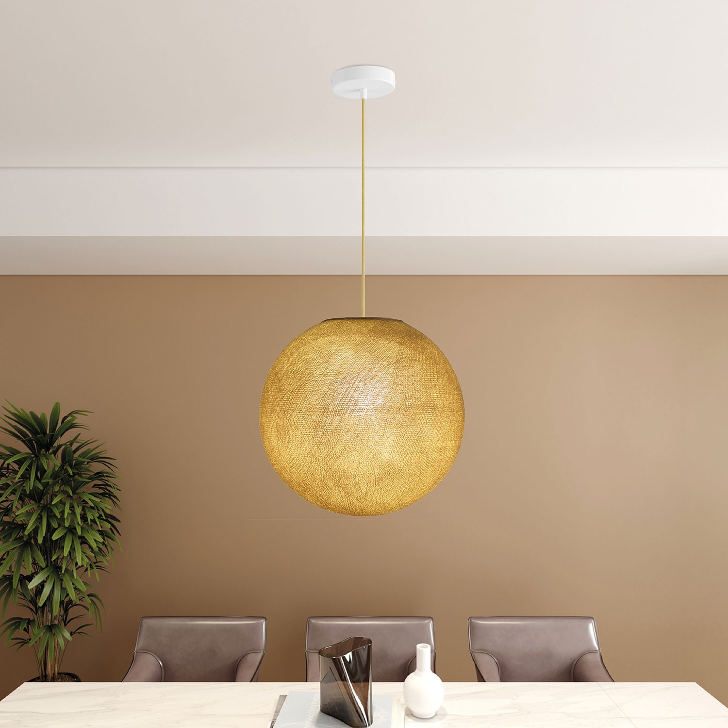 Hanglamp met handgemaakte Sphere Lampenkap