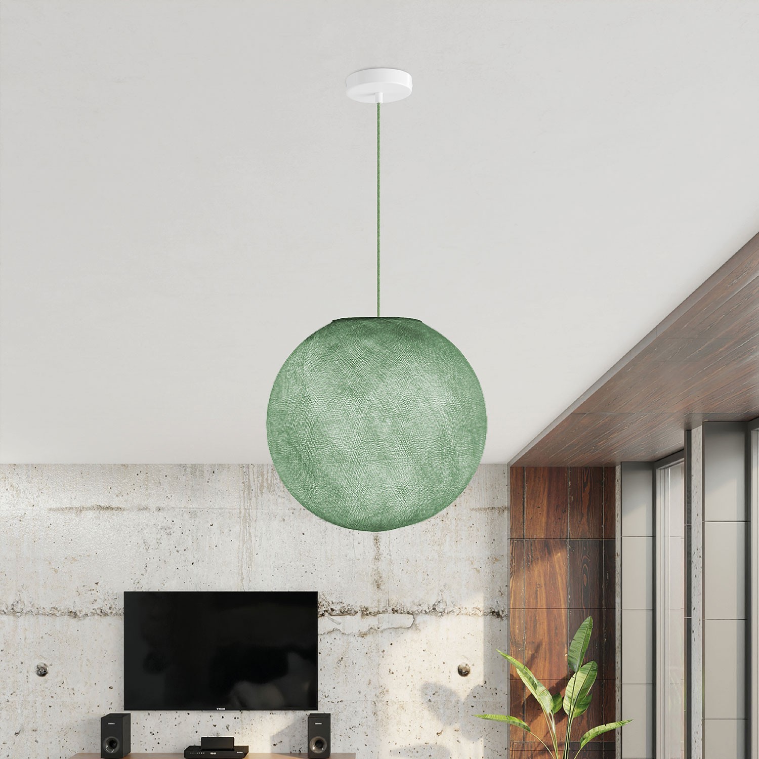 Hanglamp met handgemaakte Sphere Lampenkap