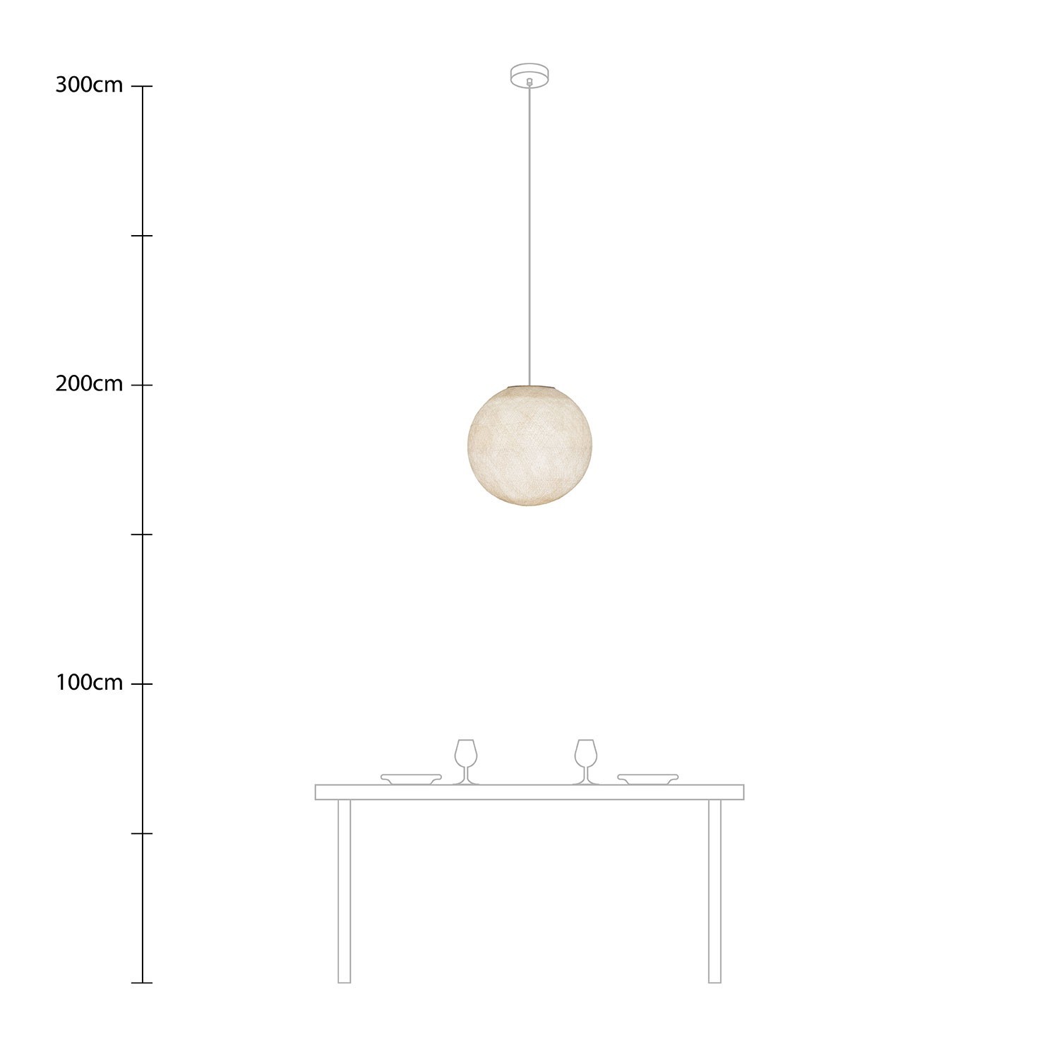 Hanglamp met handgemaakte Sphere Lampenkap