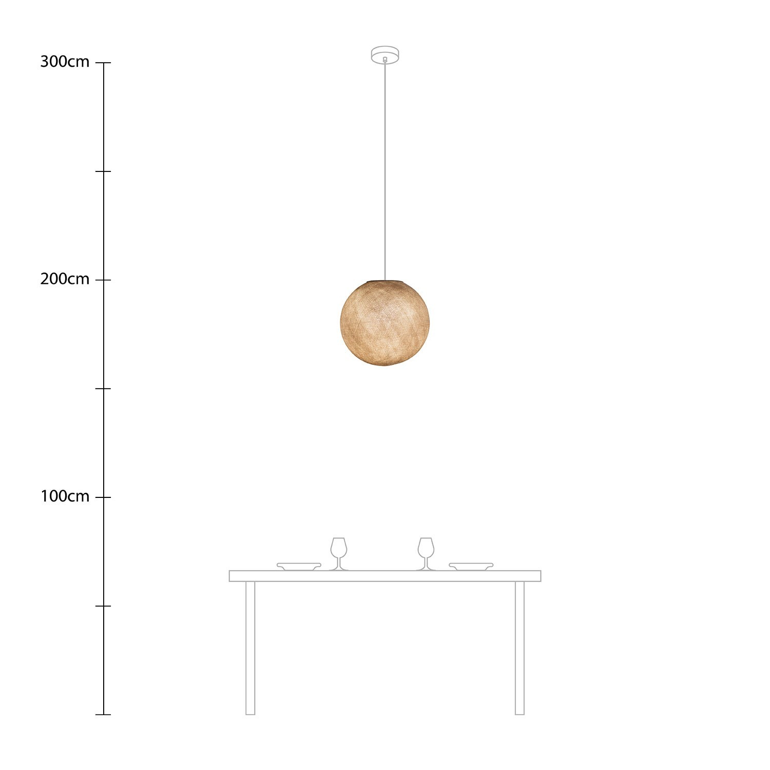 Hanglamp met handgemaakte Sphere Lampenkap