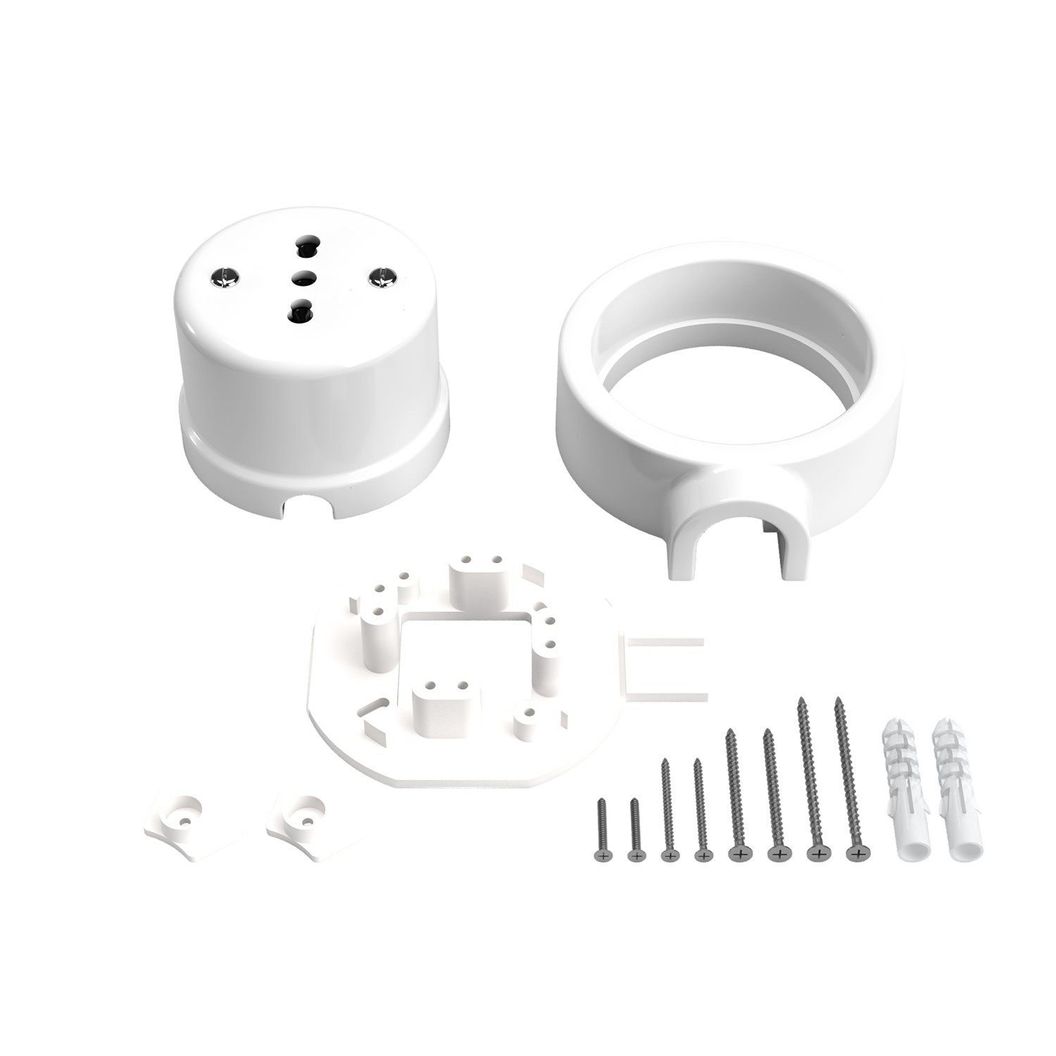 Kit de prise double italienne 10/16A mural et support pour tubes de créativité en porcelaine