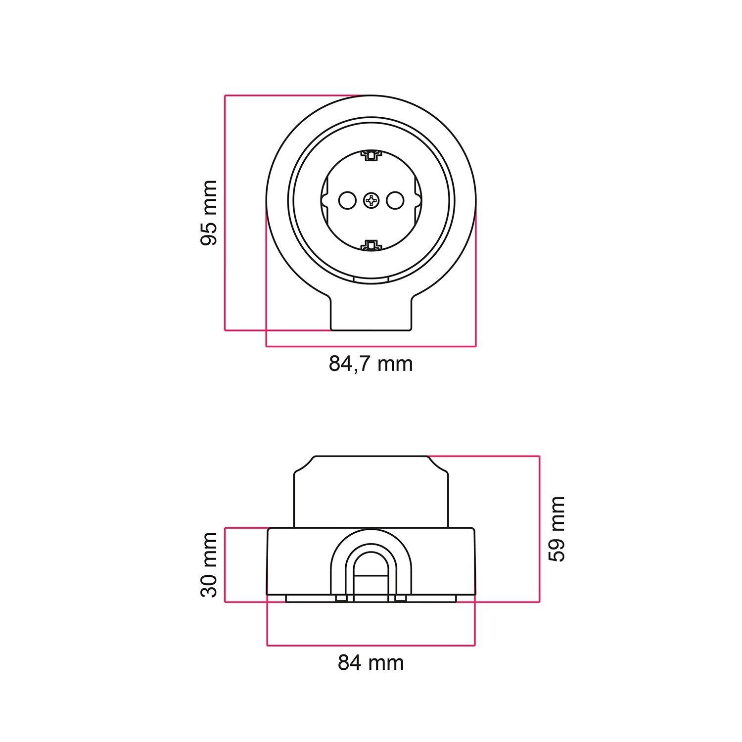 Schuko stopcontactset en porseleinen voet voor Creative-Tubes