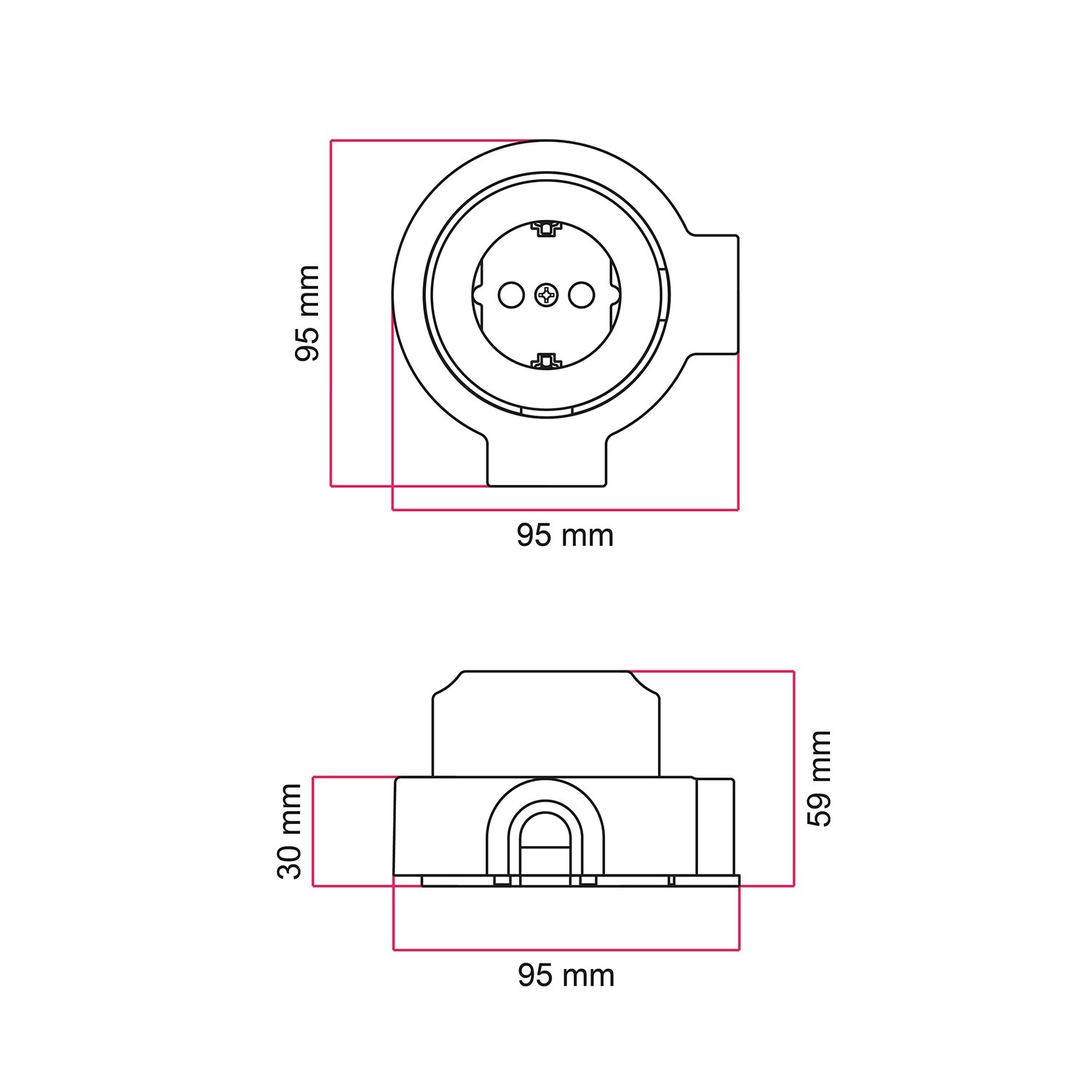 Schuko stopcontactset en porseleinen voet voor Creative-Tubes