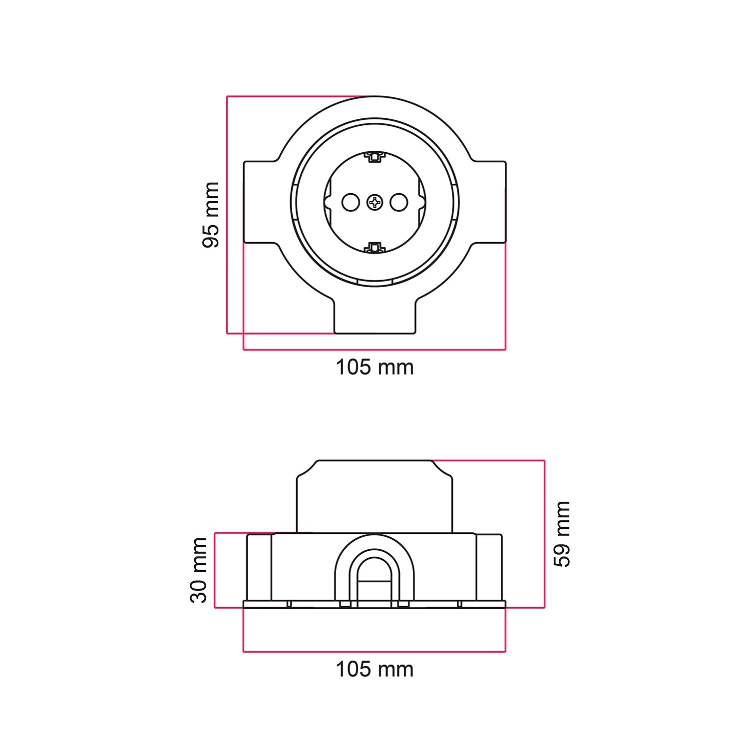 Schuko stopcontactset en porseleinen voet voor Creative-Tubes