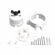 Kit interrupteur/déviateur avec écrou papillon et socle pour Creative-Tubes en porcelaine blanche