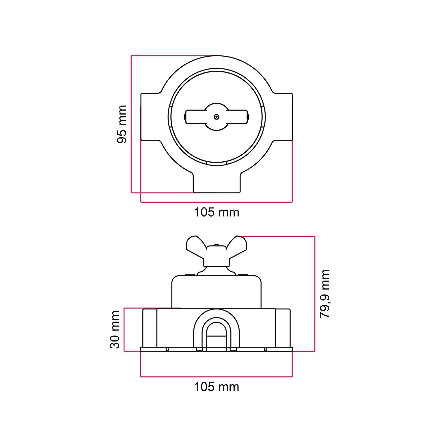 Kit interrupteur/déviateur avec écrou papillon et socle pour Creative-Tubes en porcelaine blanche