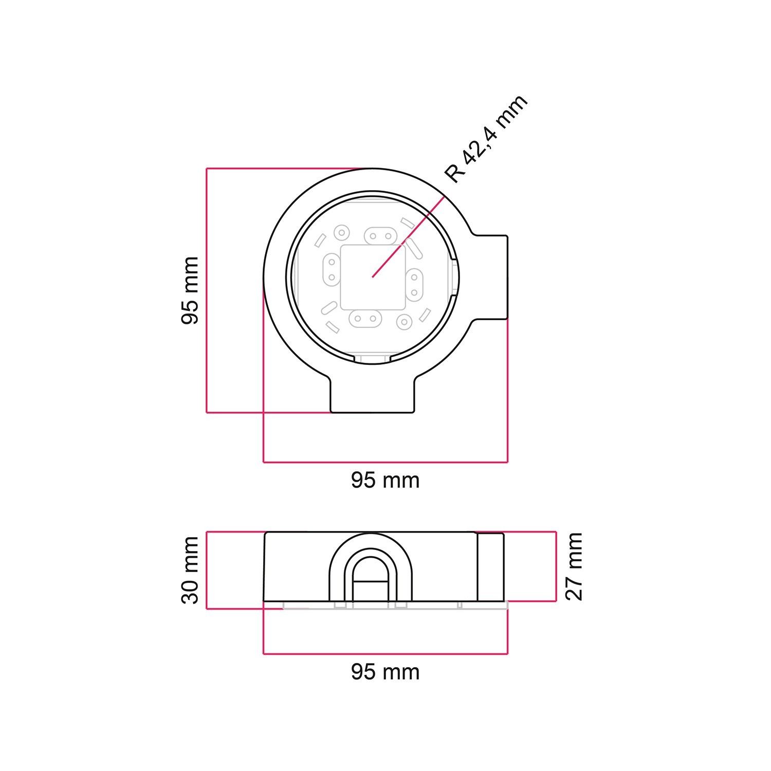 Base en porcelaine pour prise électrique et interrupteur/déviateur compatible avec Creative-Tubes - de 1 à 4 sorties