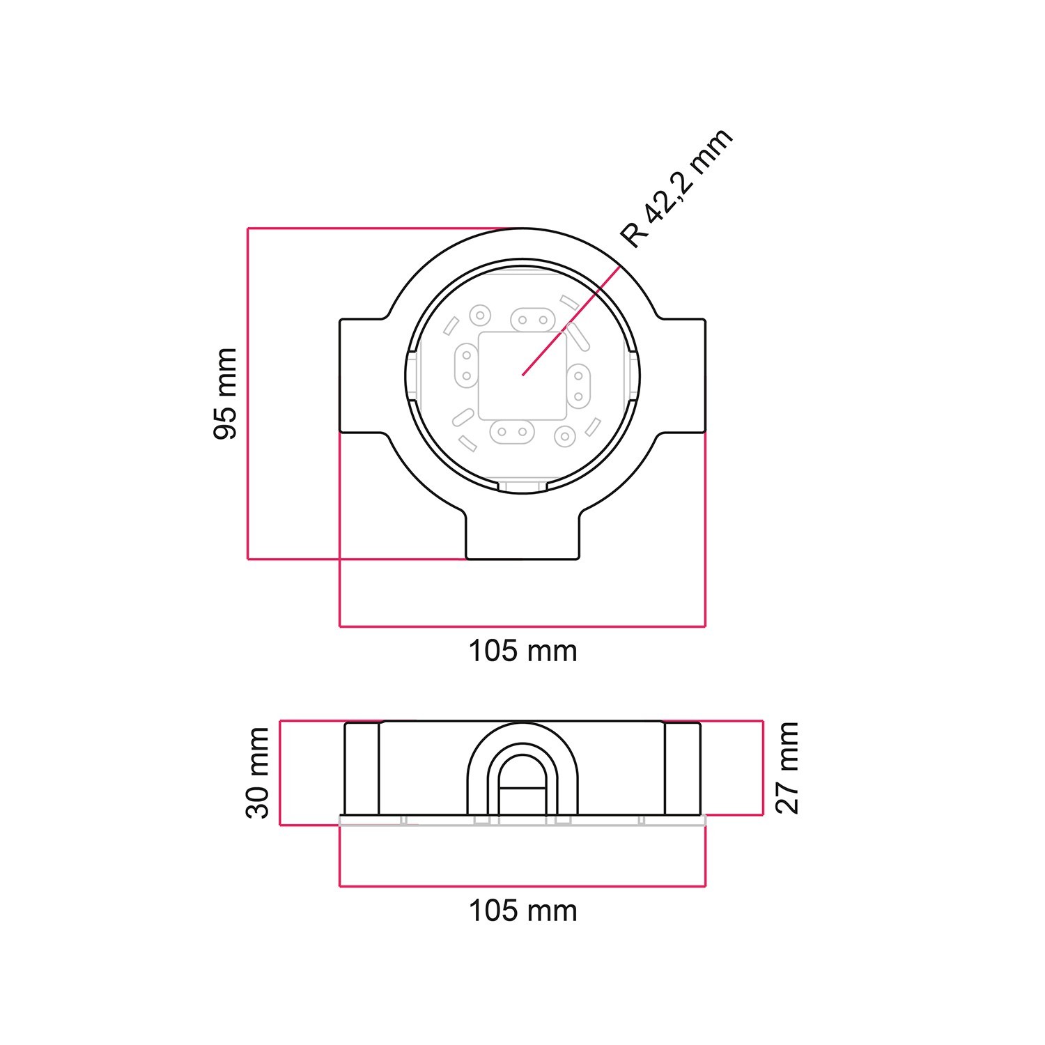 Base en porcelaine pour prise électrique et interrupteur/déviateur compatible avec Creative-Tubes - de 1 à 4 sorties