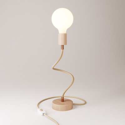 Lampe de table en bois avec articulation et lumière diffuse - Table Flex Wood