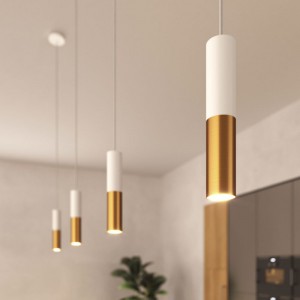 Made in Italy hanglamp compleet met strijkijzersnoer en dubbele Tub-E14 lampenkap