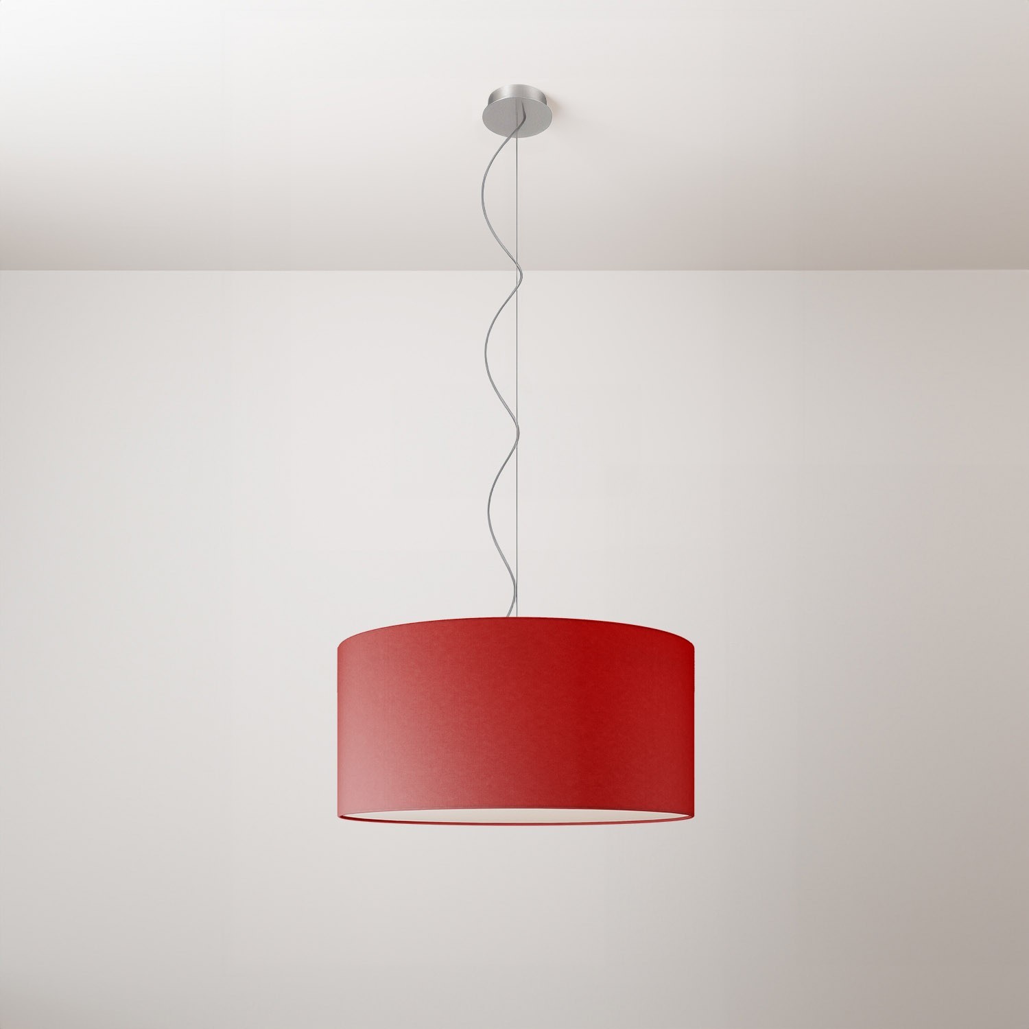 Cilindro Medium stoffen hanglamp met lampenkap - Made in Italy