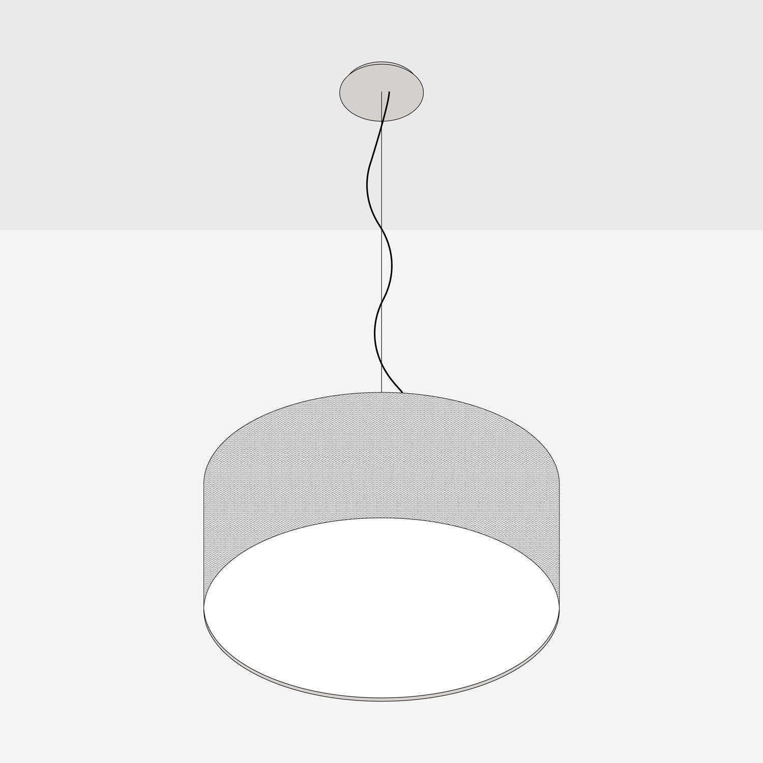 Cilindro Medium stoffen hanglamp met lampenkap - Made in Italy