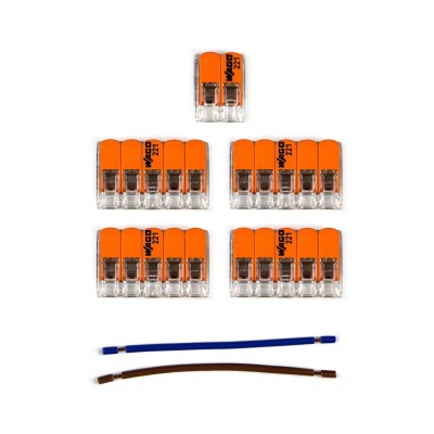 Kit de connexion WAGO compatible avec câble 2x pour Rosace à 6 trous