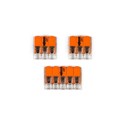 Kit de connexion WAGO compatible avec câble 3x pour Rosace à 2 trous