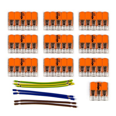 Kit de connexion WAGO compatible avec câble 3x pour Rosace à 9 trous