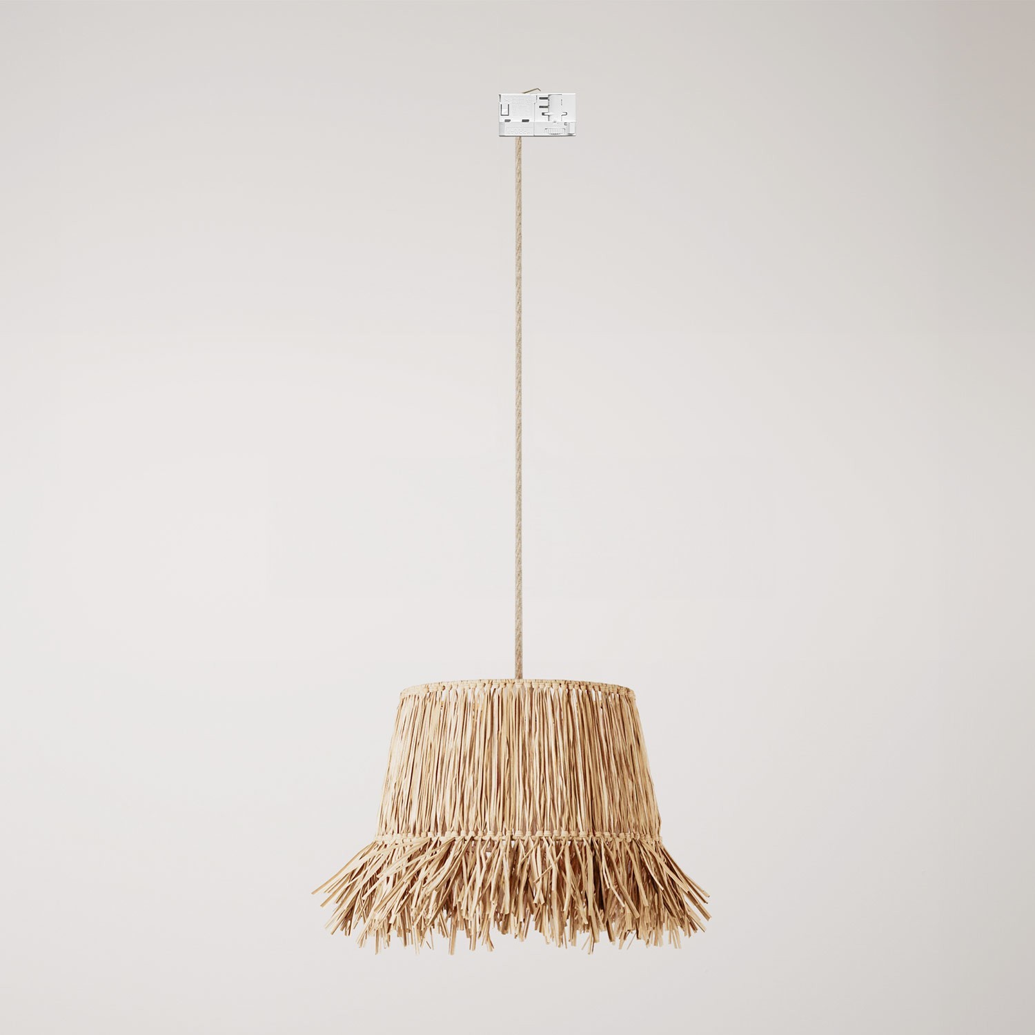 Track lamp met Honolulu raffia lampenkap