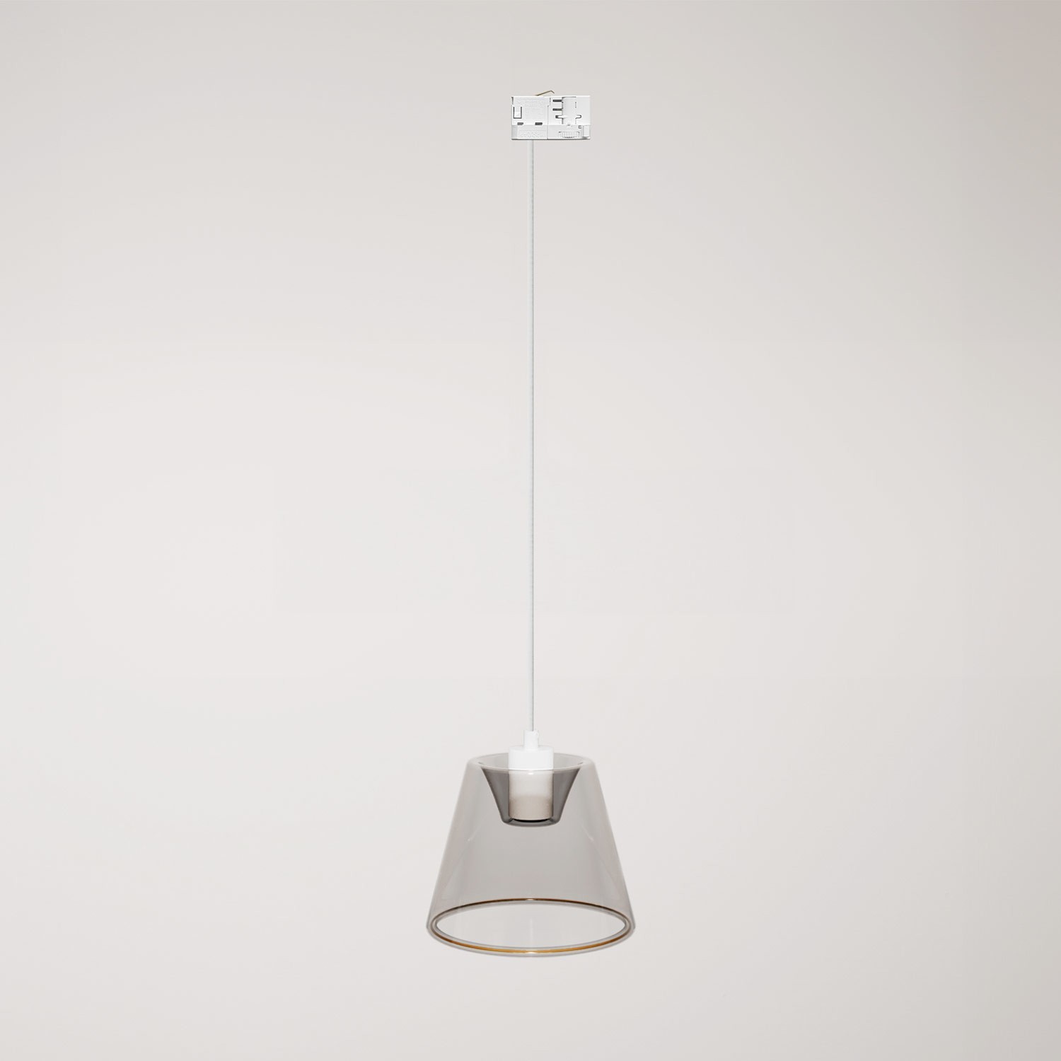 Hanglamp voor rails met smoky kegelvormige Ghost lamp