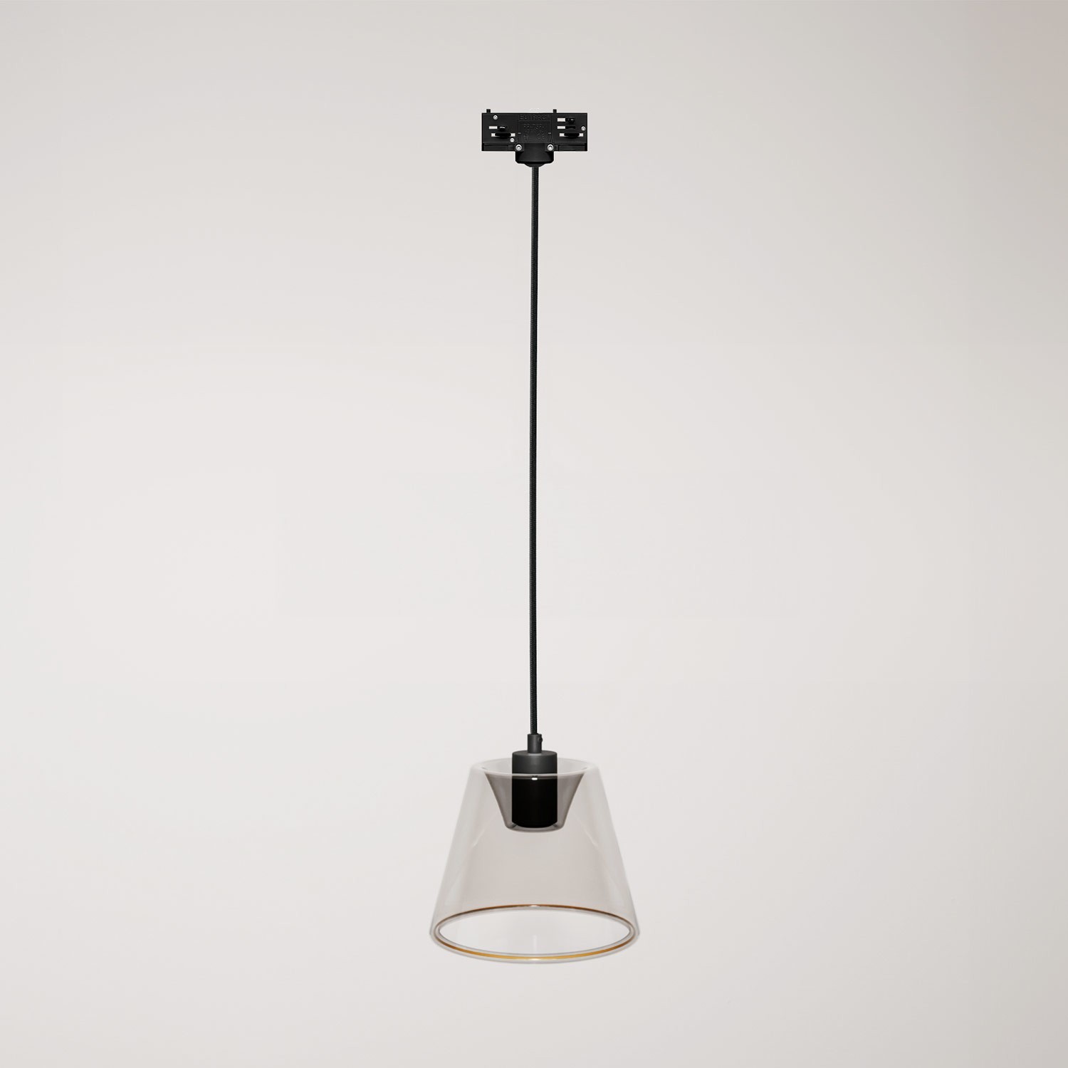 Hanglamp voor rails met smoky kegelvormige Ghost lamp