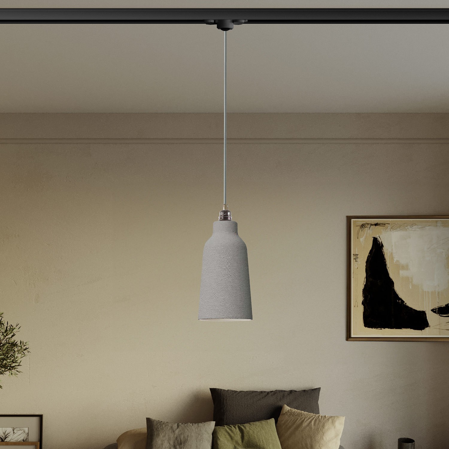 Hanglamp met Bottiglia lampenkap en railadapter