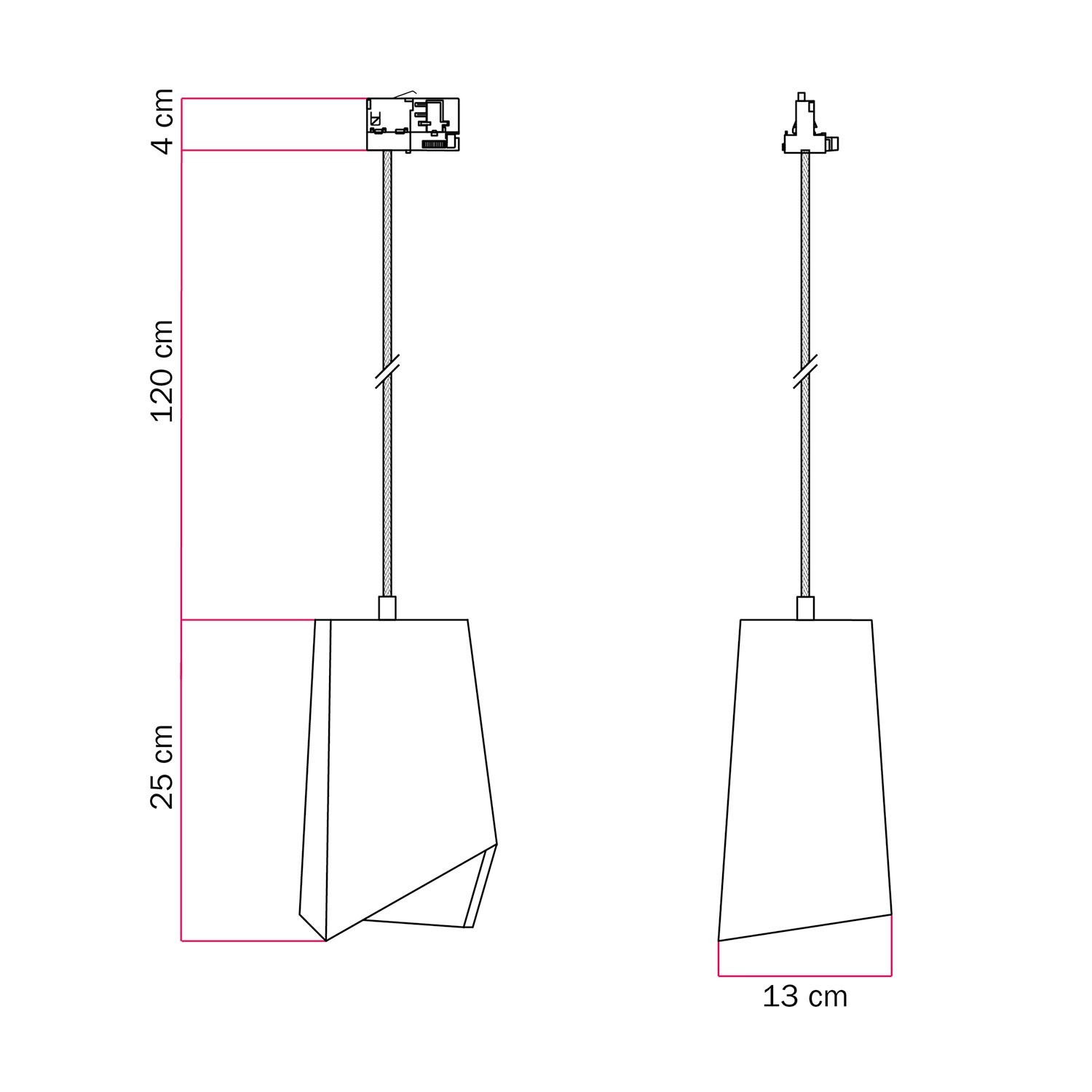 Suspension pour rail avec abat-jour en ciment Prisma