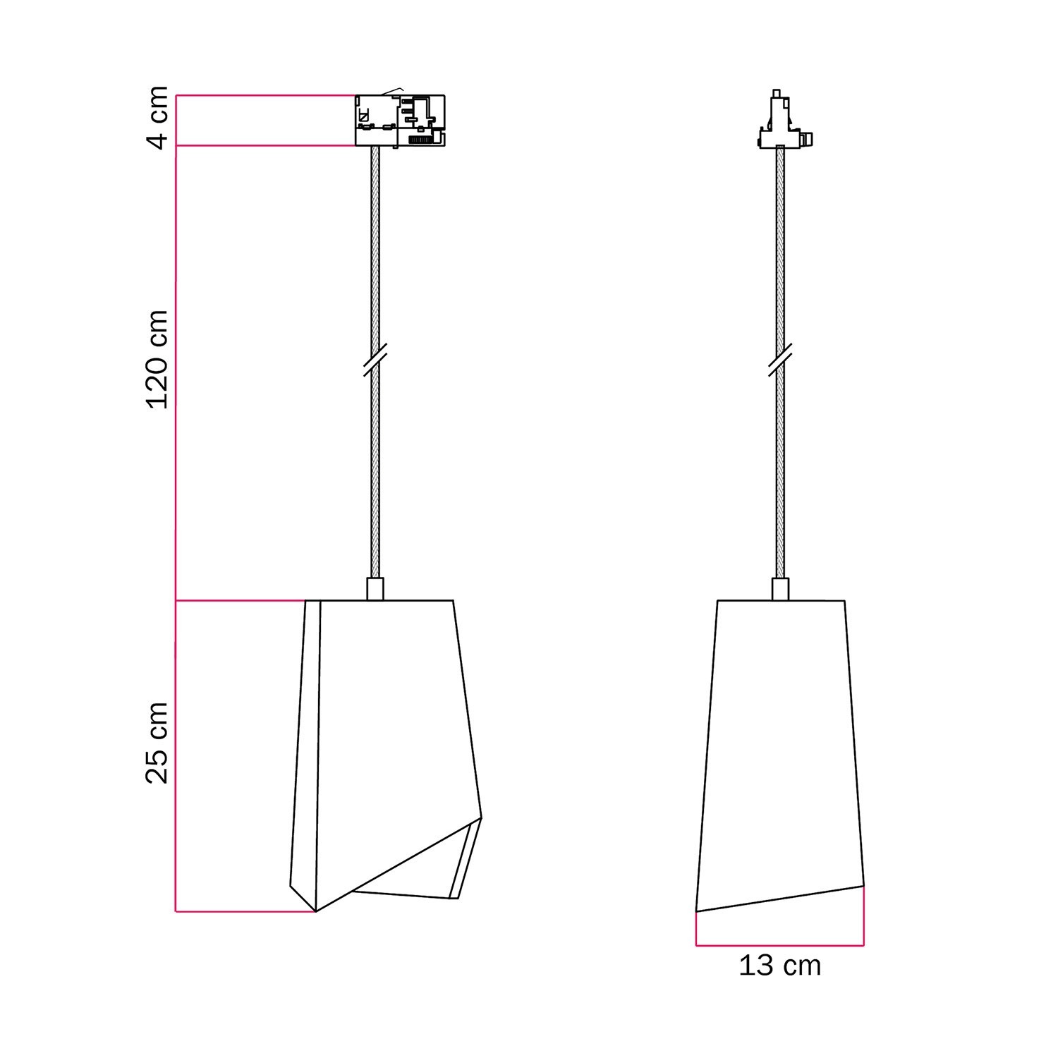 Suspension pour rail avec abat-jour en ciment Prisma