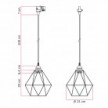 Diamond kooi hanglamp voor rails