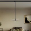 Track hanglamp met UFO dubbelzijdige houten kap