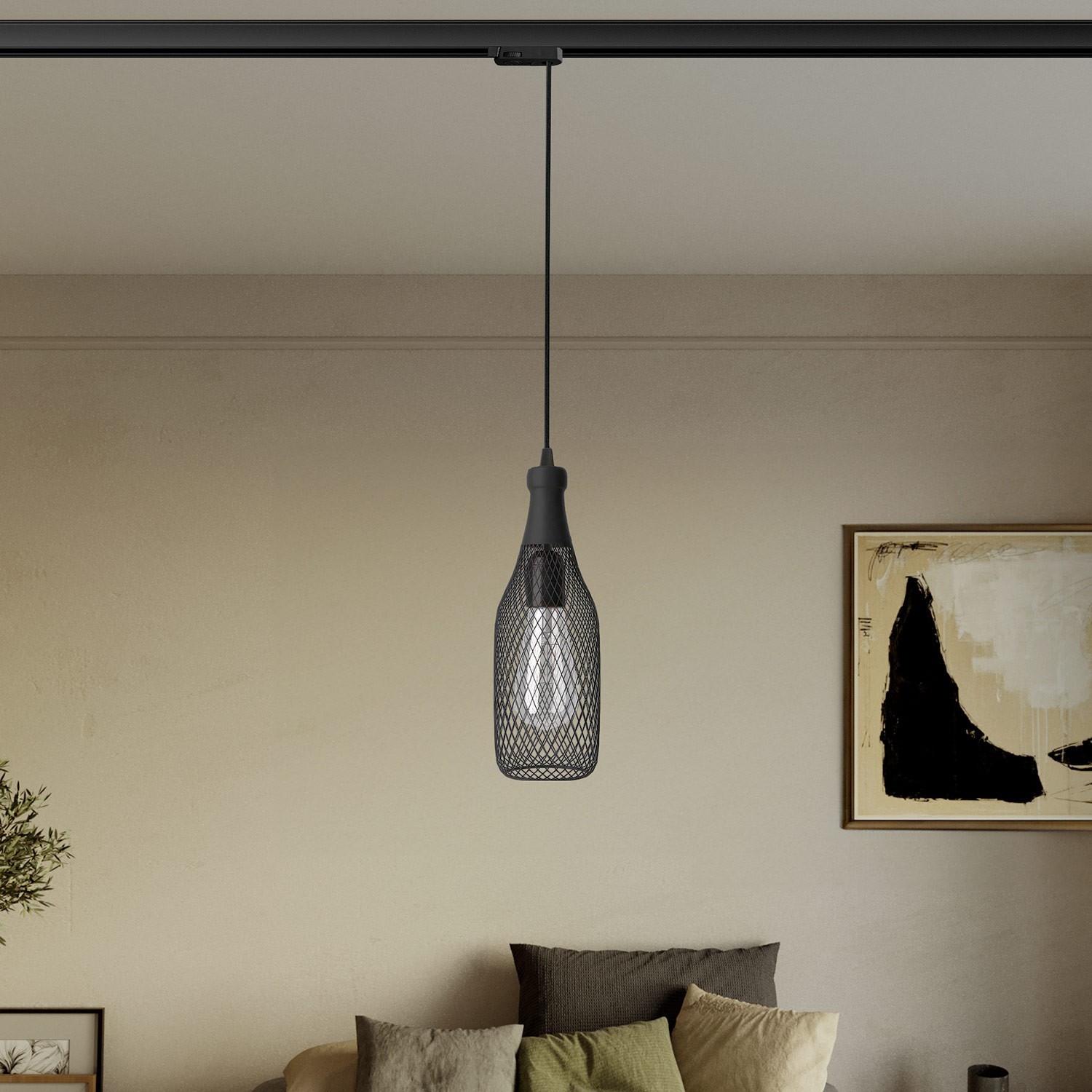 Hanglamp met Magnum lampenkap voor rails