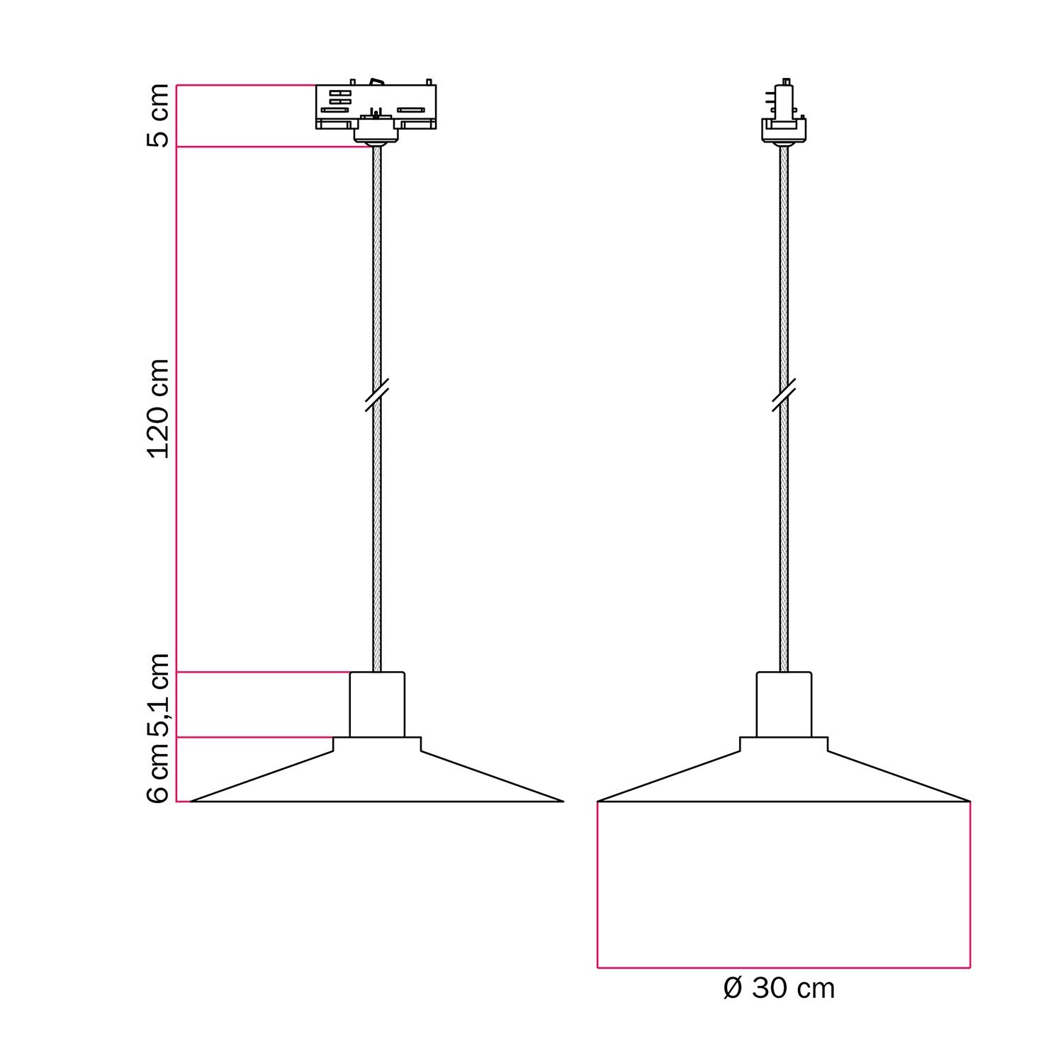 Swing Pastel hanglamp met kap voor railsystemen