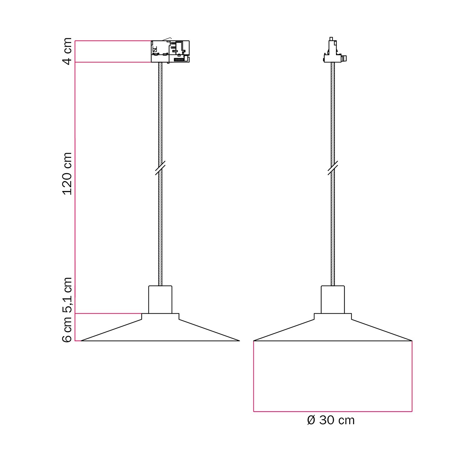 Swing Pastel hanglamp met kap voor railsystemen